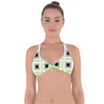 Agender Flag Plaid Halter Neck Bikini Top