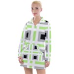 Agender Flag Plaid Women s Long Sleeve Casual Dress