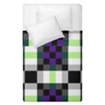 Agender Flag Plaid With Difference Duvet Cover Double Side (Single Size)