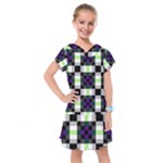 Agender Flag Plaid With Difference Kids  Drop Waist Dress