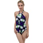 Agender Flag Plaid With Difference Go with the Flow One Piece Swimsuit