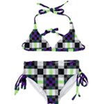Agender Flag Plaid With Difference Kids  Classic Bikini Set