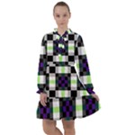 Agender Flag Plaid With Difference All Frills Chiffon Dress