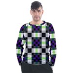 Agender Flag Plaid With Difference Men s Long Sleeve Raglan Tee