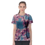 Colorful Floral Leaves Photo Women s Sport Mesh Tee