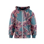 Colorful Floral Leaves Photo Kids  Zipper Hoodie