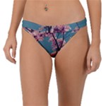 Colorful Floral Leaves Photo Band Bikini Bottom