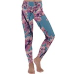 Colorful Floral Leaves Photo Kids  Lightweight Velour Classic Yoga Leggings