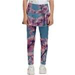 Colorful Floral Leaves Photo Kids  Skirted Pants