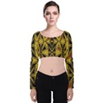 Abstract pattern geometric backgrounds   Velvet Long Sleeve Crop Top