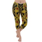 Abstract pattern geometric backgrounds   Lightweight Velour Capri Yoga Leggings