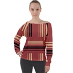 Abstract pattern geometric backgrounds   Off Shoulder Long Sleeve Velour Top