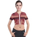 Abstract pattern geometric backgrounds   Short Sleeve Cropped Jacket