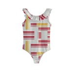 Abstract pattern geometric backgrounds   Kids  Frill Swimsuit