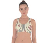 Folk flowers print Floral pattern Ethnic art Cross String Back Sports Bra