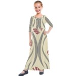 Folk flowers print Floral pattern Ethnic art Kids  Quarter Sleeve Maxi Dress