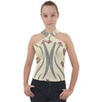 Folk flowers print Floral pattern Ethnic art Cross Neck Velour Top