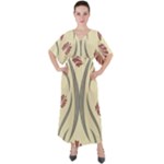 Folk flowers print Floral pattern Ethnic art V-Neck Boho Style Maxi Dress