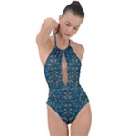 Waterlilies In The Calm Lake Of Beauty And Herbs Plunge Cut Halter Swimsuit