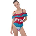 Crochet Stitches Frill Detail One Piece Swimsuit