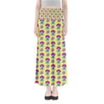 Funky Mushroom Yellow  Bg Full Length Maxi Skirt