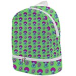Funky Mushroom Green  Bg Zip Bottom Backpack