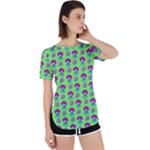 Funky Mushroom Green  Bg Perpetual Short Sleeve T-Shirt