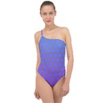 Hex Circle Points Vaporwave One Classic One Shoulder Swimsuit