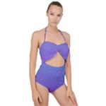 Hex Circle Points Vaporwave One Scallop Top Cut Out Swimsuit
