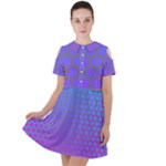 Hex Circle Points Vaporwave One Short Sleeve Shoulder Cut Out Dress 