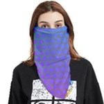 Hex Circle Points Vaporwave One Face Covering Bandana (Triangle)