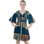 Abstract pattern geometric backgrounds   Boho Button Up Dress