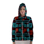 Abstract pattern geometric backgrounds   Women s Hooded Windbreaker