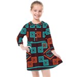 Abstract pattern geometric backgrounds   Kids  Quarter Sleeve Shirt Dress