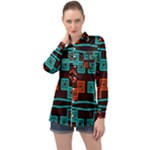 Abstract pattern geometric backgrounds   Long Sleeve Satin Shirt