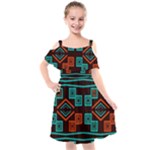 Abstract pattern geometric backgrounds   Kids  Cut Out Shoulders Chiffon Dress