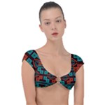 Abstract pattern geometric backgrounds   Cap Sleeve Ring Bikini Top