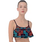 Abstract pattern geometric backgrounds   Frill Bikini Top