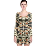 Abstract geometric design    Long Sleeve Bodycon Dress