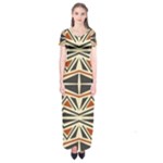 Abstract geometric design    Short Sleeve Maxi Dress