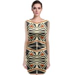 Abstract geometric design    Sleeveless Velvet Midi Dress