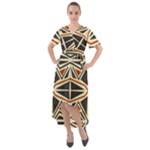 Abstract geometric design    Front Wrap High Low Dress