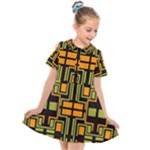 Abstract geometric design    Kids  Short Sleeve Shirt Dress