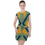 Abstract geometric design    Drawstring Hooded Dress