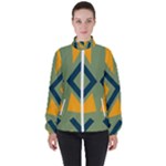 Abstract geometric design    Women s High Neck Windbreaker