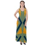 Abstract geometric design    Sleeveless Velour Maxi Dress