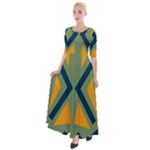 Abstract geometric design    Half Sleeves Maxi Dress