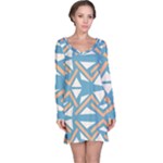 Abstract geometric design    Long Sleeve Nightdress