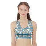 Abstract geometric design    Sports Bra with Border