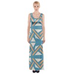 Abstract geometric design    Thigh Split Maxi Dress